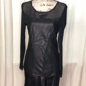 Neiman Marcus Leather  & Ponte Skirt and Top